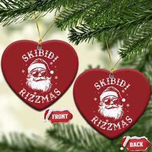 Funny Skibidi Rizzmas Xmas Christmas Ornament Vintage Sigmas Charisma Rizz Cool Santa TS11 Heart Red Print Your Wear