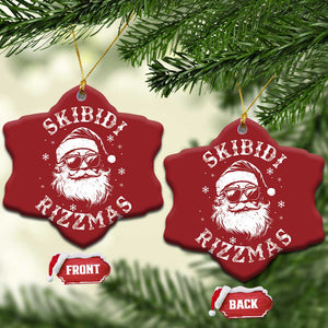 Funny Skibidi Rizzmas Xmas Christmas Ornament Vintage Sigmas Charisma Rizz Cool Santa TS11 Snow Flake Red Print Your Wear