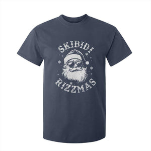 Funny Skibidi Rizzmas Christmas T Shirt For Kid Vintage Sigmas Charisma Rizz Cool Santa TS11 Navy Print Your Wear