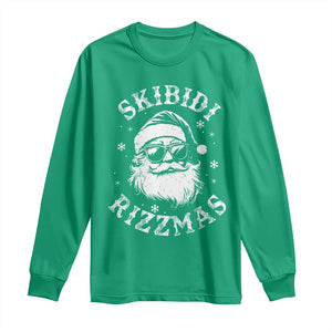 Funny Skibidi Rizzmas Christmas Long Sleeve Shirt Vintage Sigmas Charisma Rizz Cool Santa TS11 Irish Green Print Your Wear