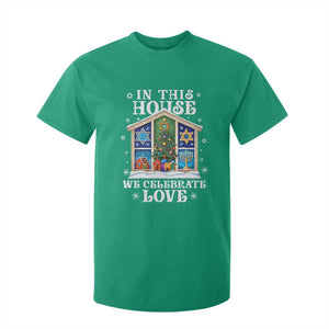 Funny Hanukkah Christmas T Shirt For Kid In This House We Celebrate Love Chrismukkah TS11 Irish Green Print Your Wear