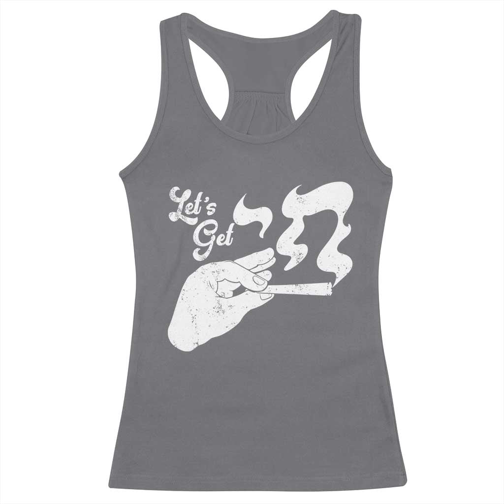 Funny Hebrew Racerback Tank Top Let's Get Chai Jewish Vintage Cigarette TS11 Charcoal Print Your Wear