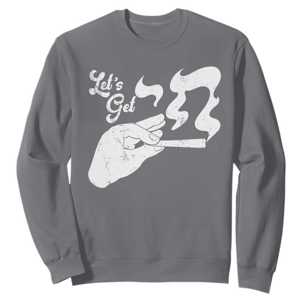 Funny Hebrew Sweatshirt Let's Get Chai Jewish Vintage Cigarette TS11 Charcoal Print Your Wear