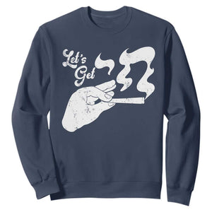 Funny Hebrew Sweatshirt Let's Get Chai Jewish Vintage Cigarette TS11 Navy Print Your Wear