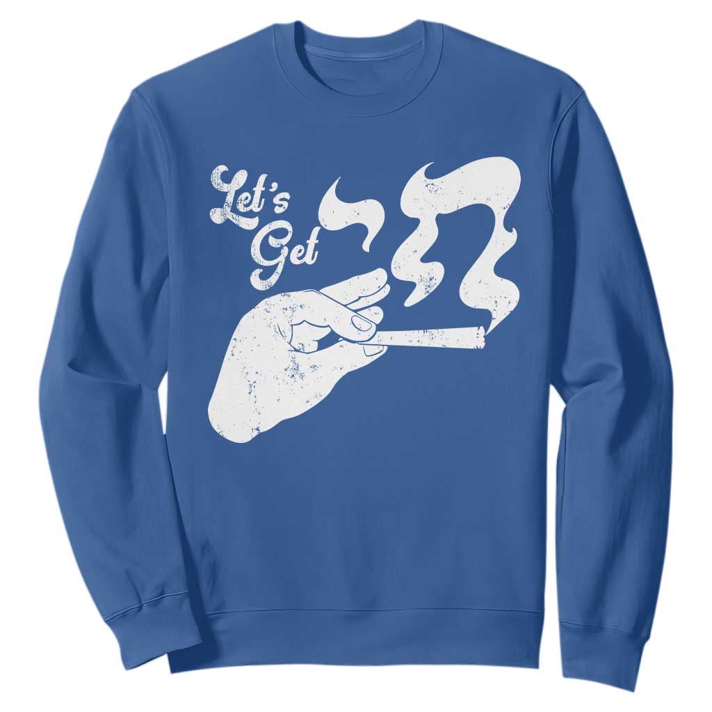 Funny Hebrew Sweatshirt Let's Get Chai Jewish Vintage Cigarette TS11 Royal Blue Print Your Wear