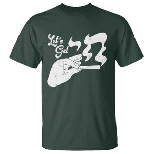 Funny Hebrew T Shirt Let's Get Chai Jewish Vintage Cigarette TS11 Dark Forest Green Print Your Wear