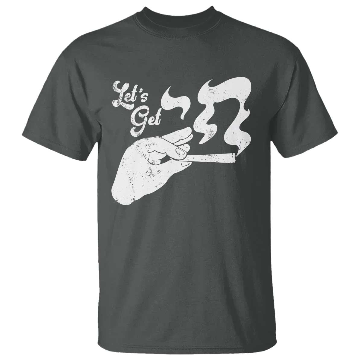 Funny Hebrew T Shirt Let's Get Chai Jewish Vintage Cigarette TS11 Dark Heather Print Your Wear