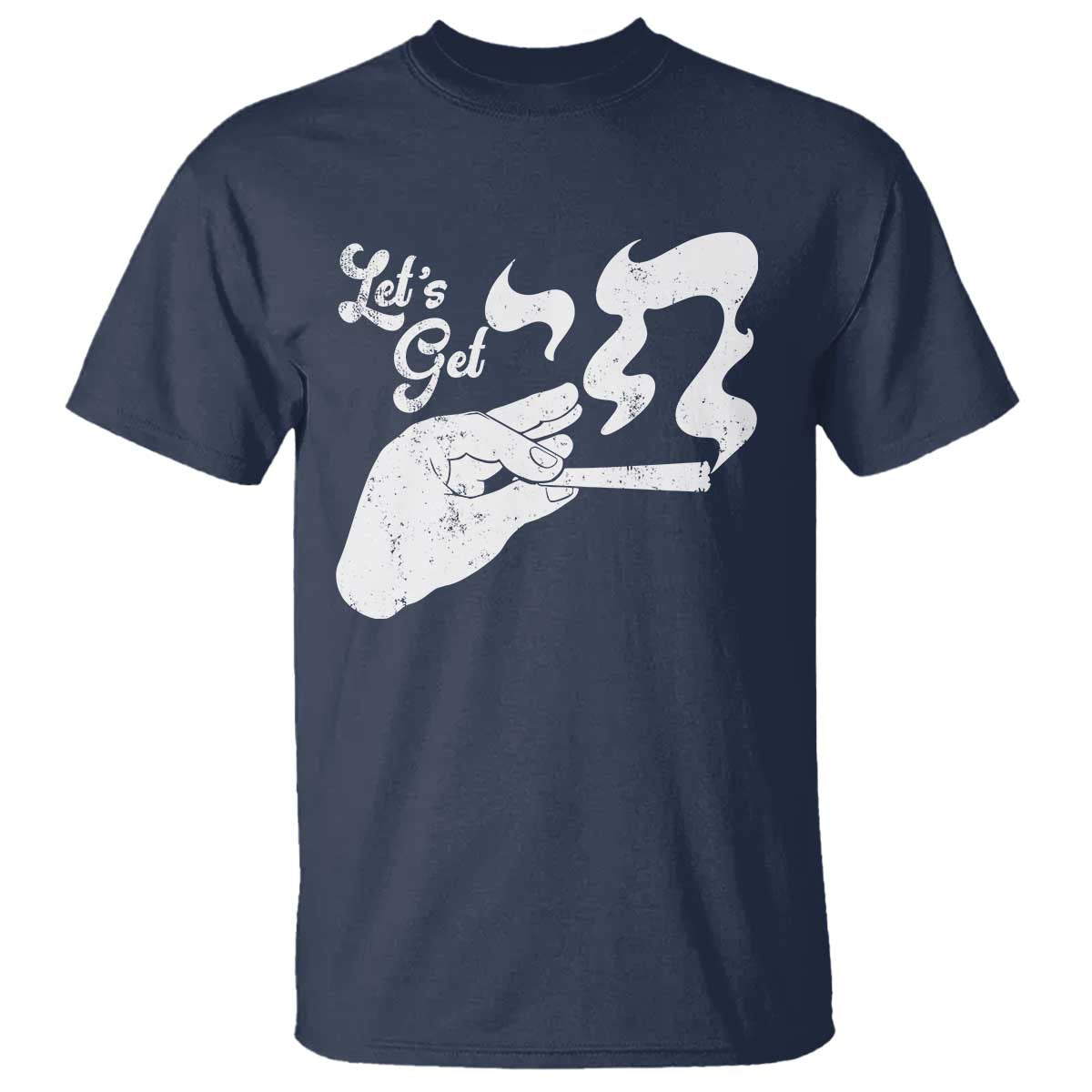 Funny Hebrew T Shirt Let's Get Chai Jewish Vintage Cigarette TS11 Navy Print Your Wear