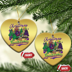 Xmas Cajun Louisiana Saint Symbol Alligator Pelican Xmas Tree Christmas Ornament TS11 Heart Gold Print Your Wear