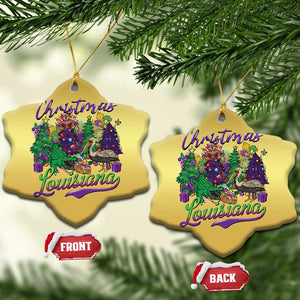 Xmas Cajun Louisiana Saint Symbol Alligator Pelican Xmas Tree Christmas Ornament TS11 Snow Flake Gold Print Your Wear