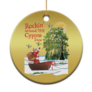 Funny Xmas Cajun Louisiana Christmas Ornament Rockin' Around The Cypress Trees Santa Alligator TS11 Print Your Wear