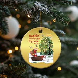 Funny Xmas Cajun Louisiana Christmas Ornament Rockin' Around The Cypress Trees Santa Alligator TS11 Print Your Wear