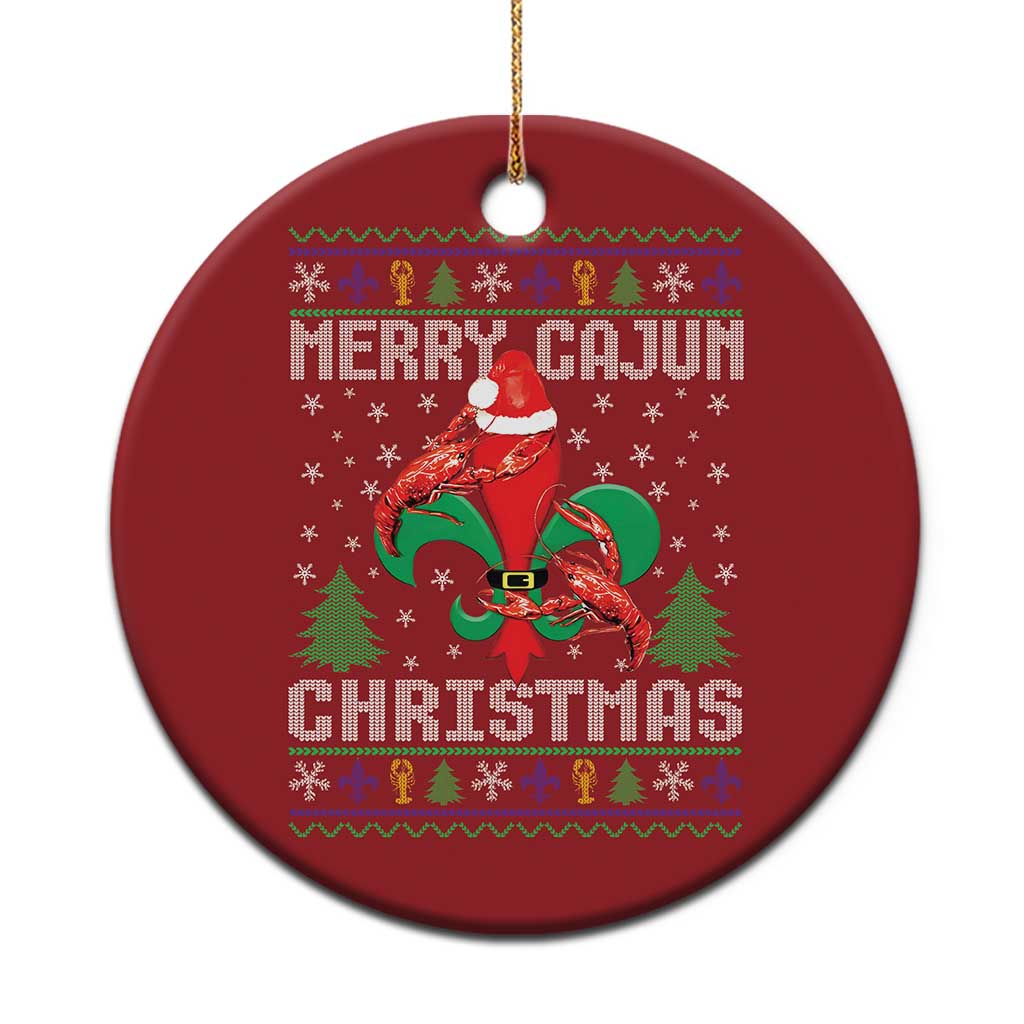 Merry Cajun Louisiana Xmas Santa Saint Symbol Crawfish Christmas Ornament TS11 Print Your Wear