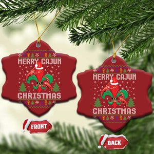 Merry Cajun Louisiana Xmas Santa Saint Symbol Crawfish Christmas Ornament TS11 Snow Flake Red Print Your Wear