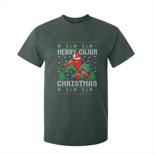 Merry Cajun Louisiana Christmas Santa Saint Symbol Crawfish T Shirt For Kid TS11 Dark Forest Green Print Your Wear