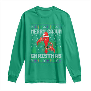 Merry Cajun Louisiana Christmas Santa Saint Symbol Crawfish Long Sleeve Shirt TS11 Irish Green Print Your Wear