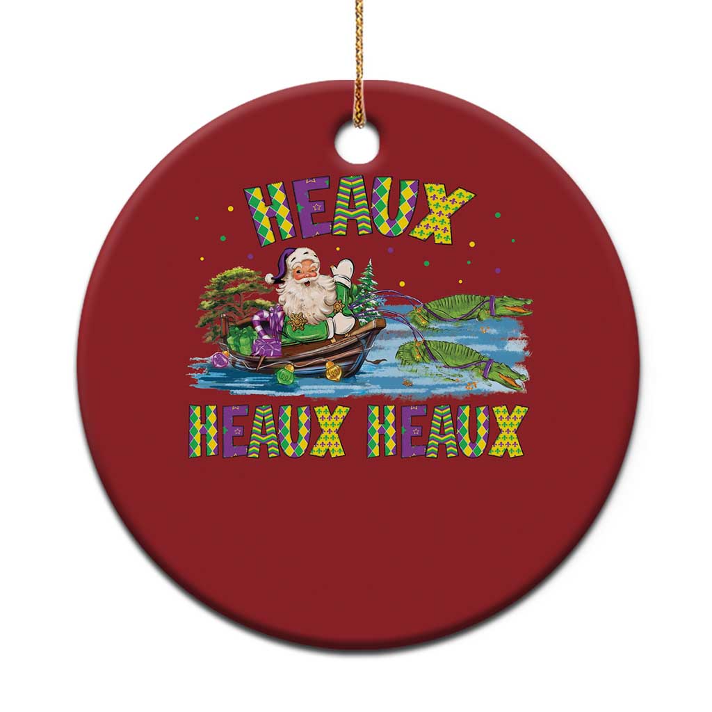 Funny Xmas Cajun Louisiana Christmas Ornament Heaux Heaux Heaux Santa Alligator TS11 Print Your Wear