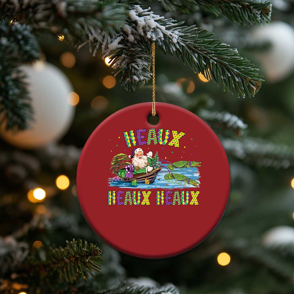 Funny Xmas Cajun Louisiana Christmas Ornament Heaux Heaux Heaux Santa Alligator TS11 Print Your Wear