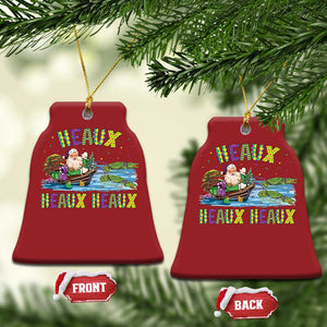 Funny Xmas Cajun Louisiana Christmas Ornament Heaux Heaux Heaux Santa Alligator TS11 Bell Flake Red Print Your Wear