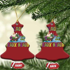 Funny Xmas Cajun Louisiana Christmas Ornament Heaux Heaux Heaux Santa Alligator TS11 Christmas Tree Red Print Your Wear