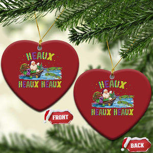 Funny Xmas Cajun Louisiana Christmas Ornament Heaux Heaux Heaux Santa Alligator TS11 Heart Red Print Your Wear