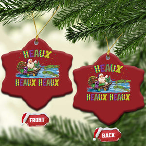 Funny Xmas Cajun Louisiana Christmas Ornament Heaux Heaux Heaux Santa Alligator TS11 Snow Flake Red Print Your Wear