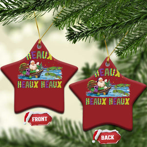 Funny Xmas Cajun Louisiana Christmas Ornament Heaux Heaux Heaux Santa Alligator TS11 Star Red Print Your Wear