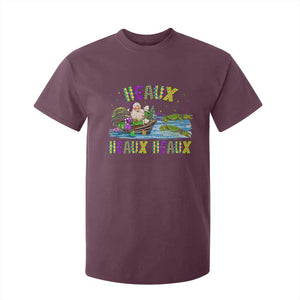 Funny Christmas Cajun Louisiana T Shirt For Kid Heaux Heaux Heaux Santa Alligator TS11 Maroon Print Your Wear