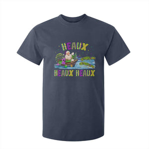 Funny Christmas Cajun Louisiana T Shirt For Kid Heaux Heaux Heaux Santa Alligator TS11 Navy Print Your Wear