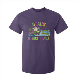 Funny Christmas Cajun Louisiana T Shirt For Kid Heaux Heaux Heaux Santa Alligator TS11 Purple Print Your Wear