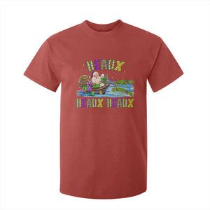 Funny Christmas Cajun Louisiana T Shirt For Kid Heaux Heaux Heaux Santa Alligator TS11 Red Print Your Wear