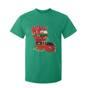 Funny Christmas Cajun T Shirt For Kid Triple Heaux Santa Louisiana Map Crawfish TS11 Irish Green Print Your Wear