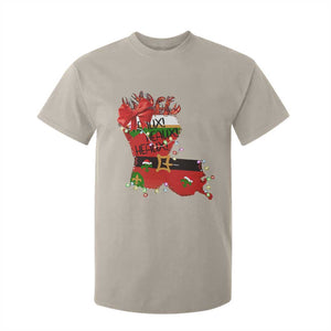 Funny Christmas Cajun T Shirt For Kid Triple Heaux Santa Louisiana Map Crawfish TS11 Sand Print Your Wear