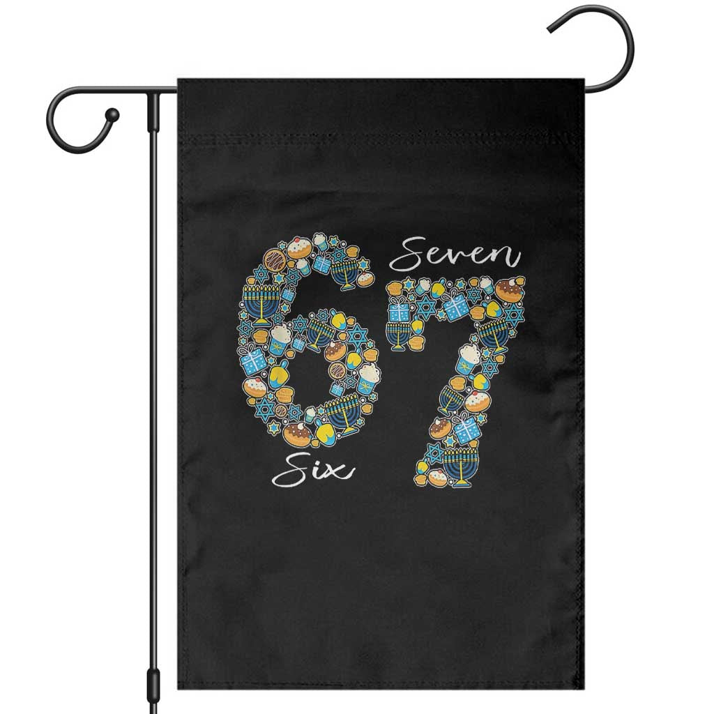 Funny Hanukkah 67 Garden Flag Six Seven Meme Chanukah Dreidel Gelt Star Of David TS11 Black Print Your Wear