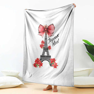 Joyeux Noel Eiffel Tower Throw Blanket Christmas In French Coquette Bow TS11 Print Your Wear