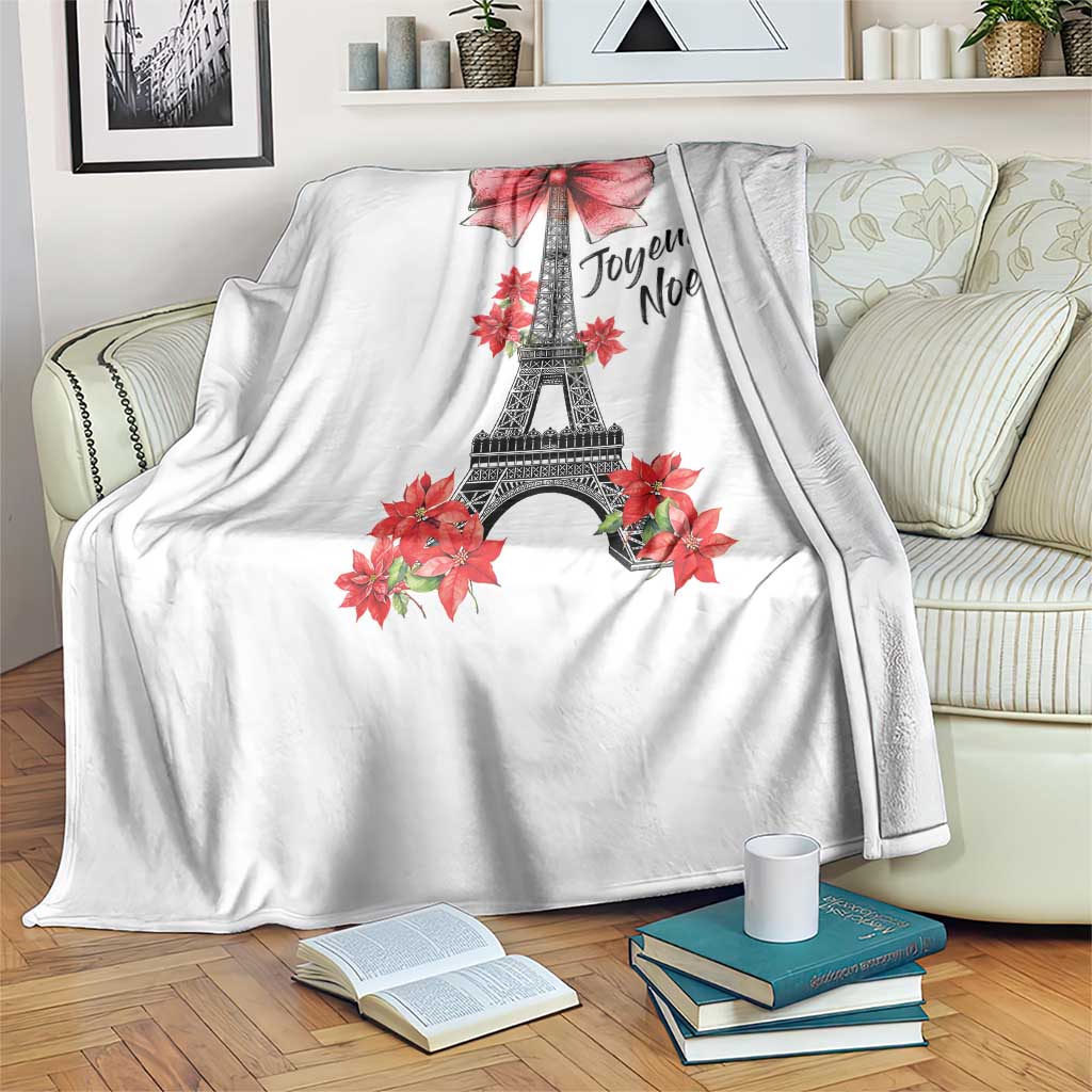 Joyeux Noel Eiffel Tower Throw Blanket Christmas In French Coquette Bow TS11 Print Your Wear
