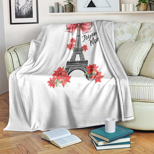 Joyeux Noel Eiffel Tower Throw Blanket Christmas In French Coquette Bow TS11 Print Your Wear