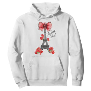 Joyeux Noel Eiffel Tower Hoodie Christmas In French Coquette Bow TS11 White Print Your Wear
