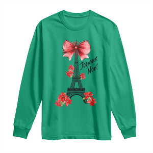 Joyeux Noel Eiffel Tower Long Sleeve Shirt Christmas In French Coquette Bow TS11 Irish Green Print Your Wear