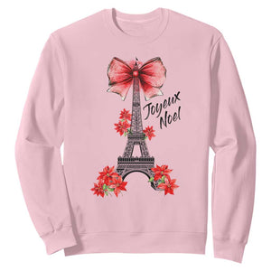 Joyeux Noel Eiffel Tower Sweatshirt Christmas In French Coquette Bow TS11 Light Pink Print Your Wear
