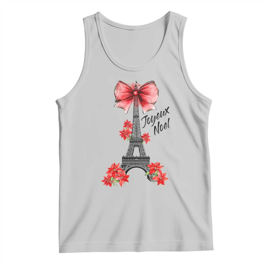 Joyeux Noel Eiffel Tower Tank Top Christmas In French Coquette Bow TS11 Ash Print Your Wear