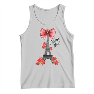 Joyeux Noel Eiffel Tower Tank Top Christmas In French Coquette Bow TS11 Ash Print Your Wear