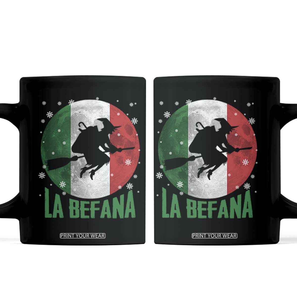 La Befana Italian Christmas Coffee Mug Xmas Witch Folklore Italy Holiday TS11 Black Print Your Wear
