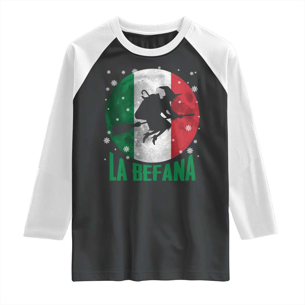 La Befana Italian Christmas Raglan Shirt Xmas Witch Folklore Italy Holiday TS11 Black White Print Your Wear