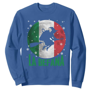 La Befana Italian Christmas Sweatshirt Xmas Witch Folklore Italy Holiday TS11 Royal Blue Print Your Wear