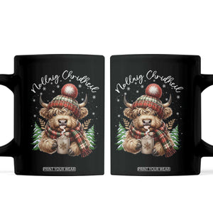 Scottish Christmas Coffee Mug Nollaig Chridheil Gaelic Xmas Higland Cow TS11 Black Print Your Wear