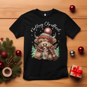 Scottish Christmas T Shirt Nollaig Chridheil Gaelic Xmas Higland Cow TS11 Black Print Your Wear