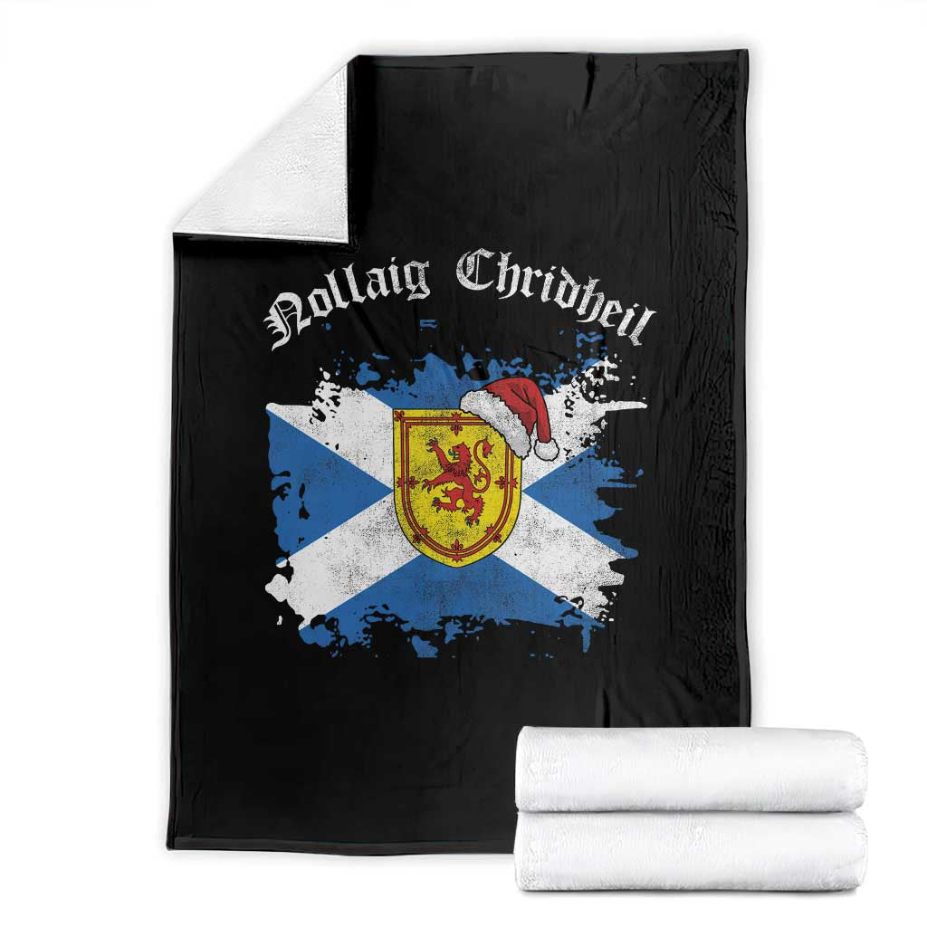 Scottish Christmas Throw Blanket Nollaig Chridheil Gaelic Xmas Scotland Lion Rampant TS11 Black Print Your Wear