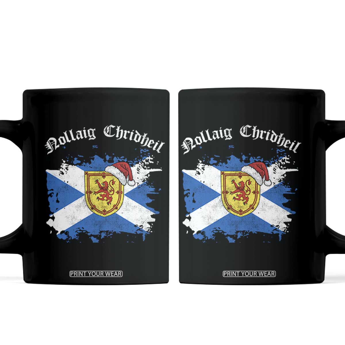 Scottish Christmas Coffee Mug Nollaig Chridheil Gaelic Xmas Scotland Lion Rampant TS11 Black Print Your Wear