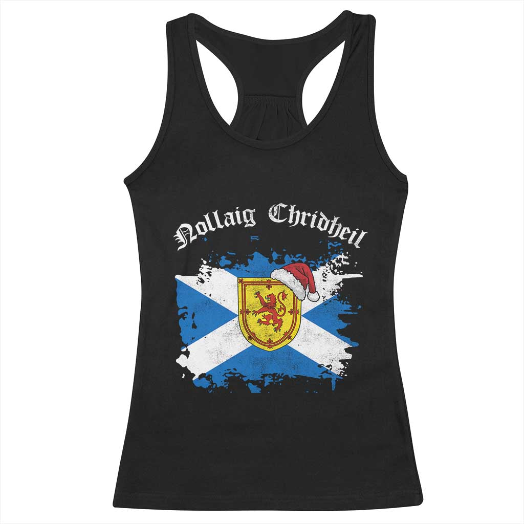 Scottish Christmas Racerback Tank Top Nollaig Chridheil Gaelic Xmas Scotland Lion Rampant TS11 Black Print Your Wear